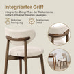 Eetkamerstoelen - Set van 2 - Ergonomische Rugleuning - Massief Hout - Beige