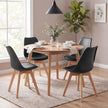 Eetkamerstoelen - Set van 4 - PU-Leer - Beukenhouten Poten - Zwart