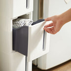 Nisrek - Schmaler Wagen - mit 4 Schubladen - länger - auf Rädern - Weiß