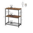 Küchenregal - Standing Rack - Cooking Island - 3 Bretter - 6 haken - Vintage Brown/Schwarz