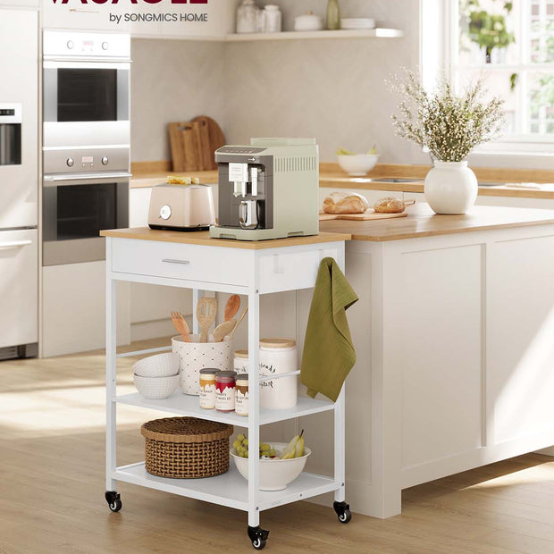 Keukentrolley – Wielen, Lade en Haken – Veel Opbergruimte – Keuken