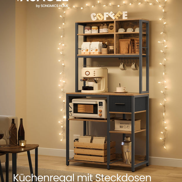 Küchenplanung 40 x 80 x 180,4 cm Vintage Brown-Ink Schwarz