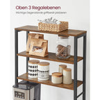 Küchenständer - Küchenschrank - mit Regalen und 8 Haken - Mikrowellenregal - 40 x 60 x 167 cm