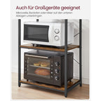 Küchenständer - Küchenschrank - mit Regalen und 8 Haken - Mikrowellenregal - 40 x 60 x 167 cm