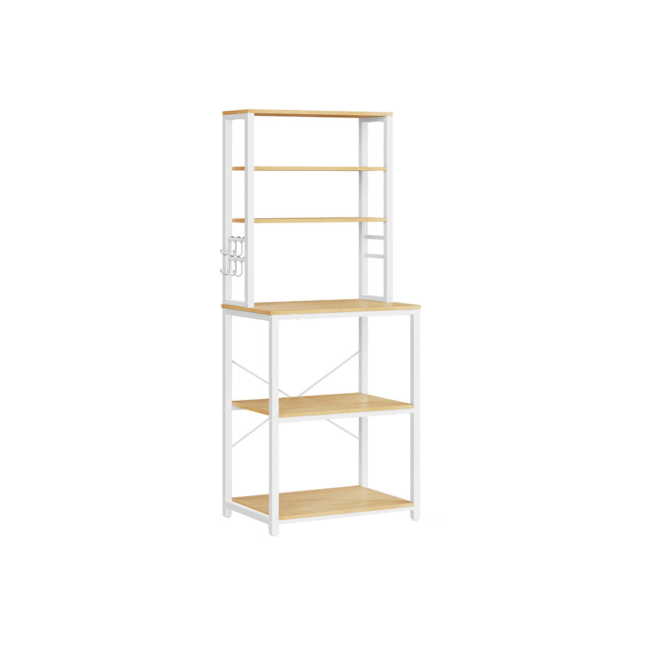 Küchenständer - Küchenschrank - mit Regalen und 8 Haken - Mikrowellenregal - 40 x 60 x 167 cm