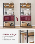 Küchenregal-Steckdosen und Gitterplatten-Vintage-Braunschwarz