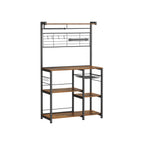 Küchenregal mit Magnetstreifen für Messer und 12 Hooks-Vintage-Braunschwarz