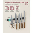 Küchenregal mit Magnetstreifen für Messer und 12 Hooks-Vintage-Braunschwarz