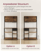 Küchenregal mit Steckdosen und Stoffschubladen - 40 x 100 x 180,4 cm