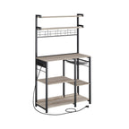 Küchenständer - Stehstange - mit Steckdose - Mehrere Regale - Metallrahmen - Brown