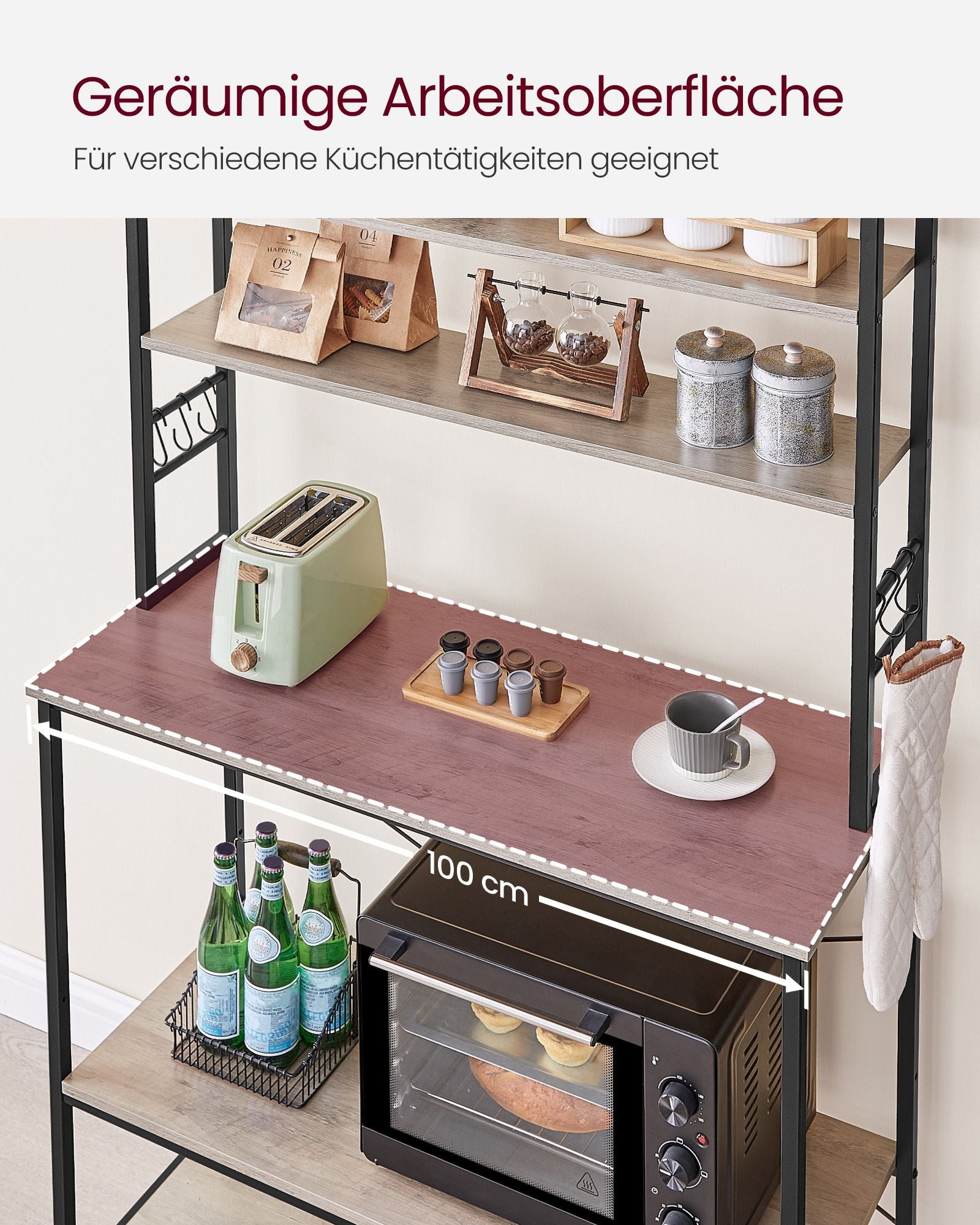 Küchenplanung 6 Level 40 x 100 x 167 cm grauschwarz