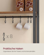 Keukenplank – Met Stopcontacten en Haken – Hout – Praktische Opbergruimte