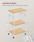 Küchenständer - auf Rädern - mit 3 Levels