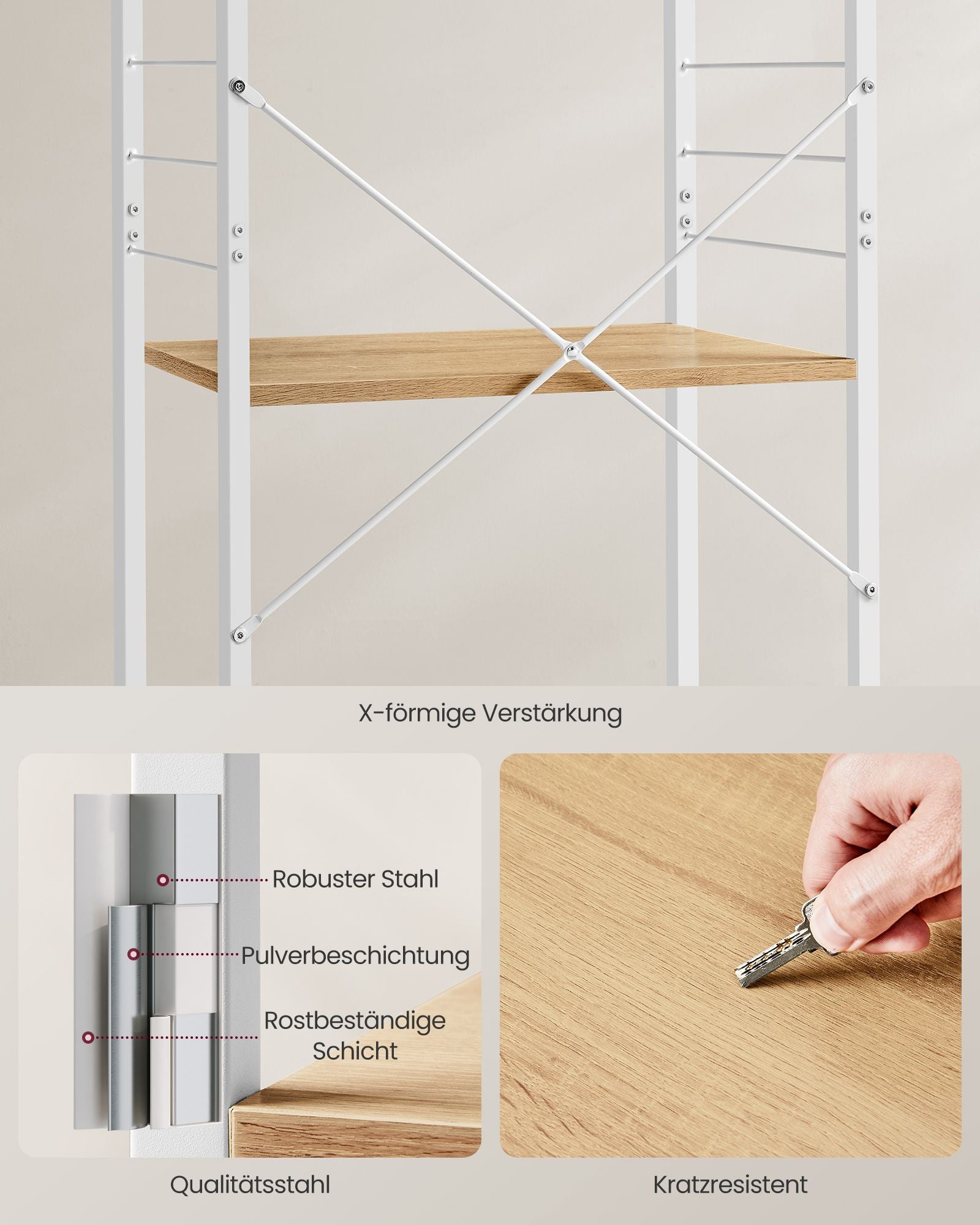 Küchenständer - auf Rädern - mit 3 Levels