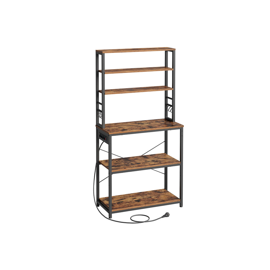 Küchenregal mit Sockets Vintage Brown und Tinte schwarz