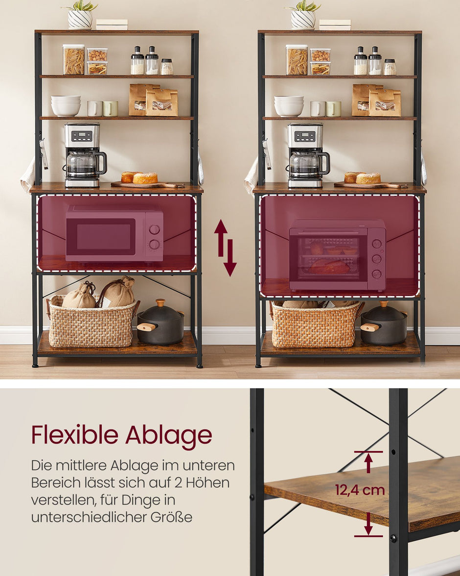 Küchenregal mit Sockets Vintage Brown und Tinte schwarz