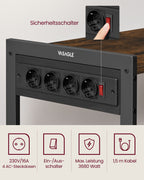 Küchenregal mit Steckdosen - Vintage Brown & Tinte -Black - Multifunktional