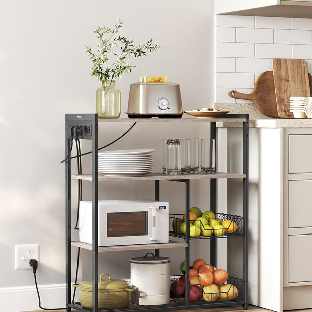 Küchenregal mit Sockets Greige Spotted Tinte schwarz