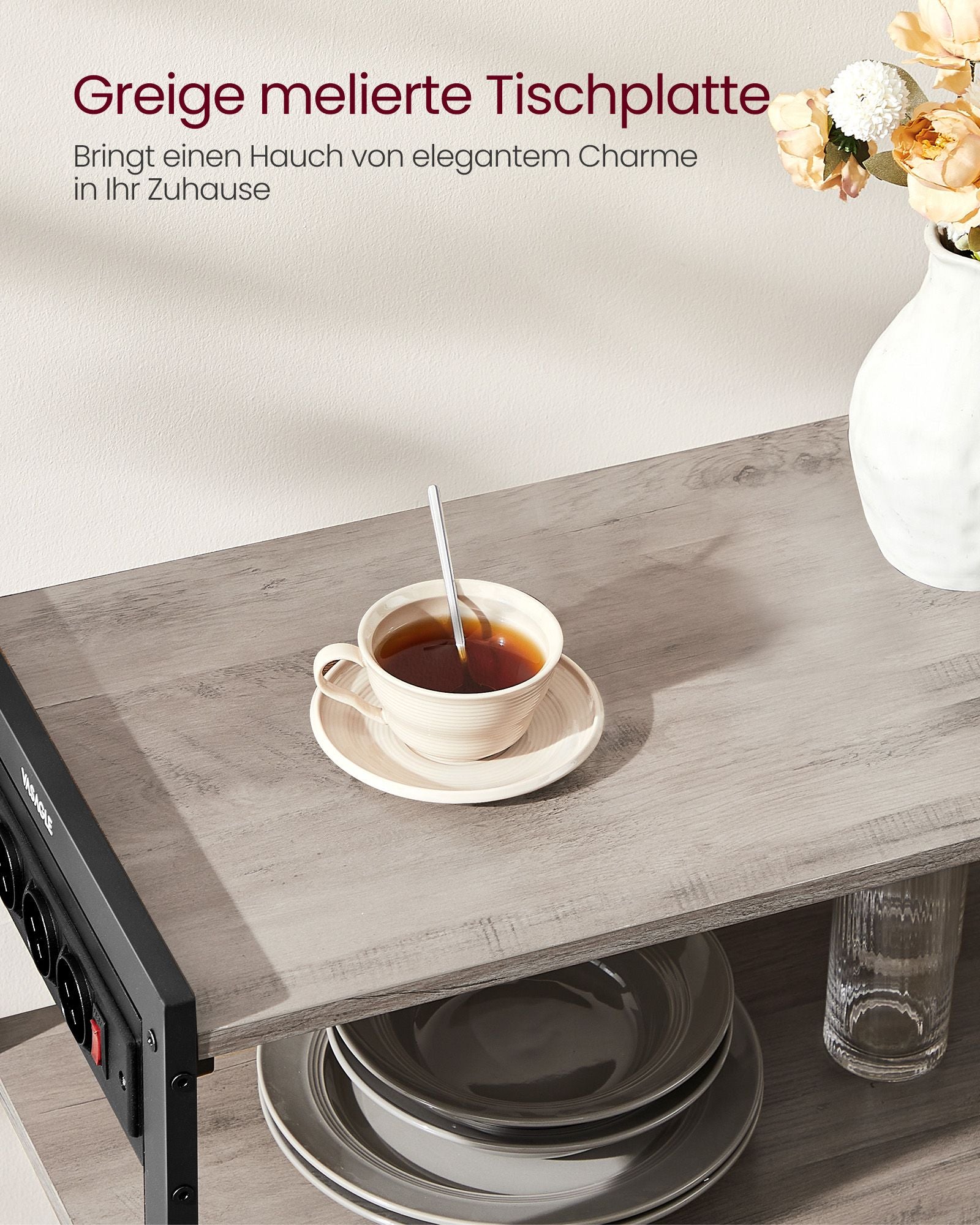 Küchenregal mit Sockets Greige Spotted Tinte schwarz