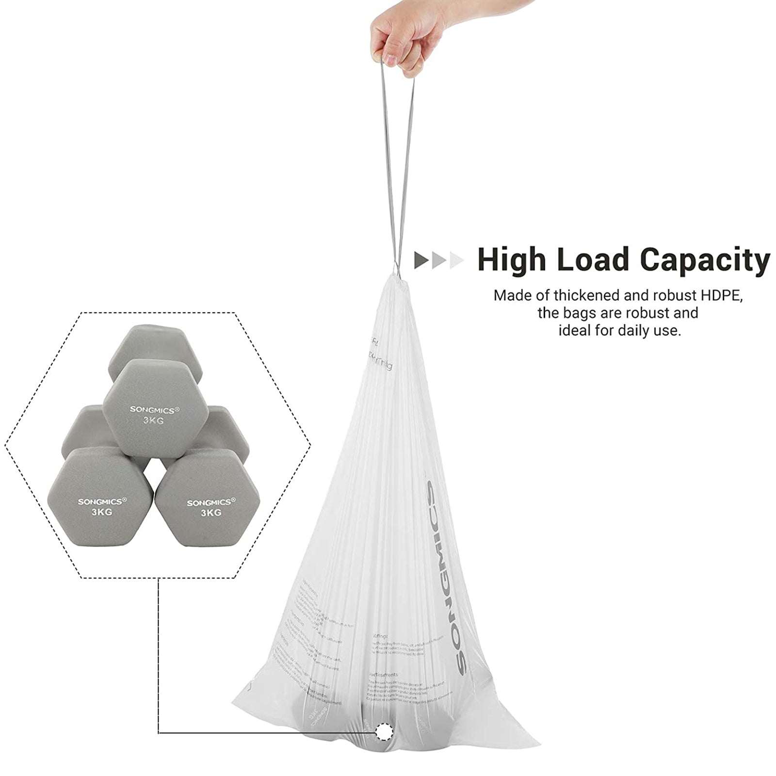 Müllsäcke - mit weißem Kordelzug - Universal Format