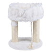 Katträd – i plysch, kattklösträd med viloplattform och sisalstammar, klättertorn Vitt – 40 x 40 x 50,5 cm