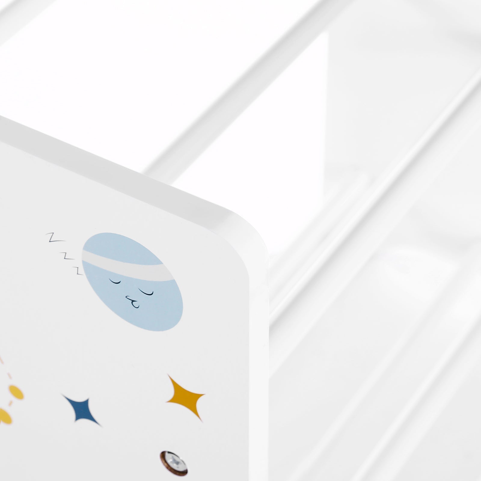 Kinderschrank - Bücherregal für Spielzeug - 9 Fleece -Aufbewahrungsboxen - Weiß/Blau