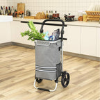 Lebensmittelwagen - faltbar - mit Kühlschrankfach - robustes Design - Grau
