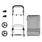 Lebensmittelwagen - faltbar - mit Kühlschrankfach - robustes Design - Grau