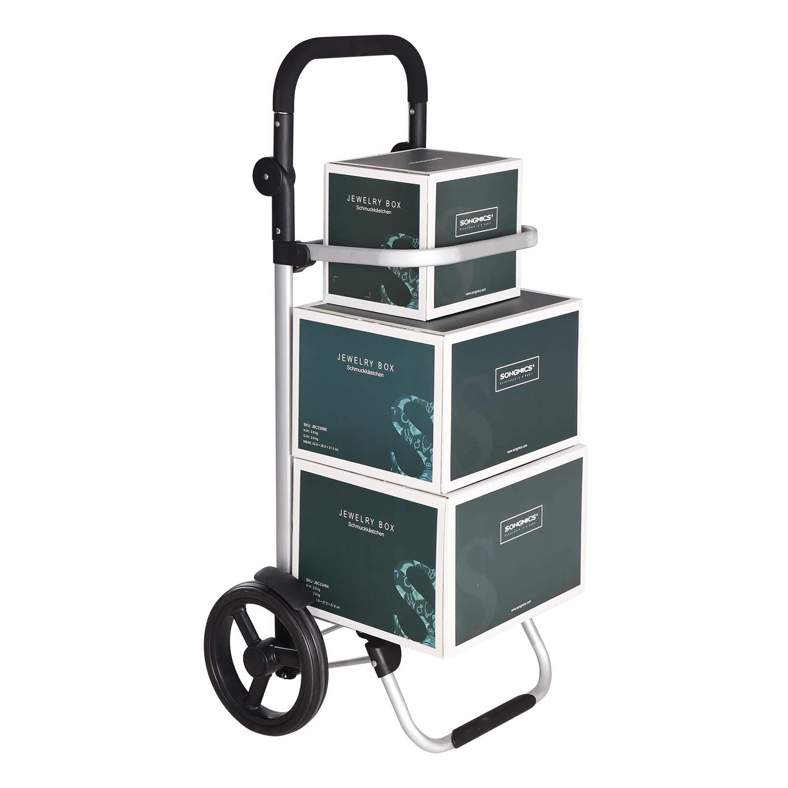 Lebensmittelwagen - faltbar - mit Kühlschrankfach - robustes Design - Grau