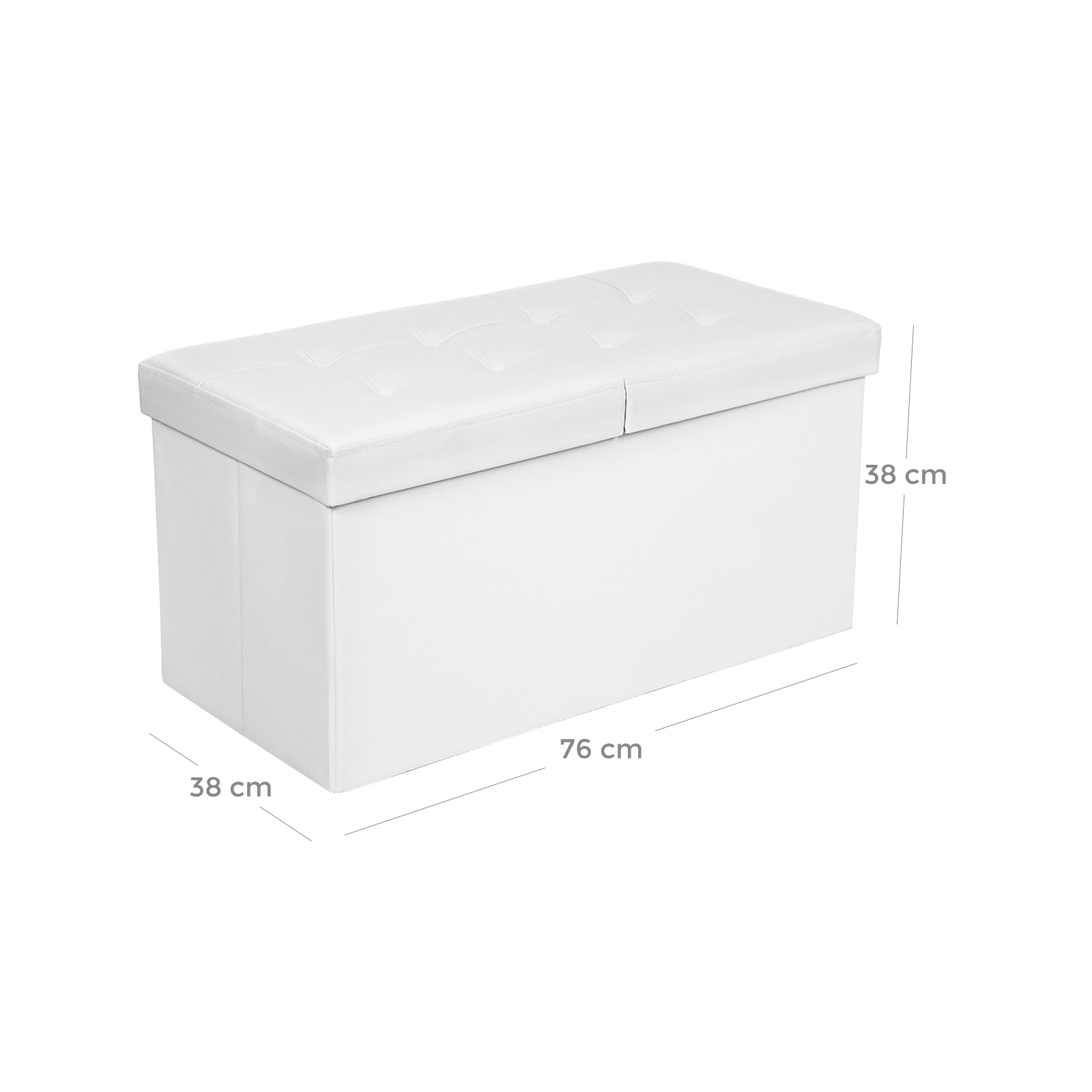 Sofa - Falten - 76 cm - mit faltungsvollem Deckel - Weiß