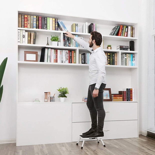 Faltbare Treppe - mit Nicht -Slip -Matte - bis zu 150 kg - weiß