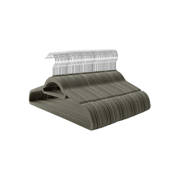 Set von 100 Samtbügel - hellgrau