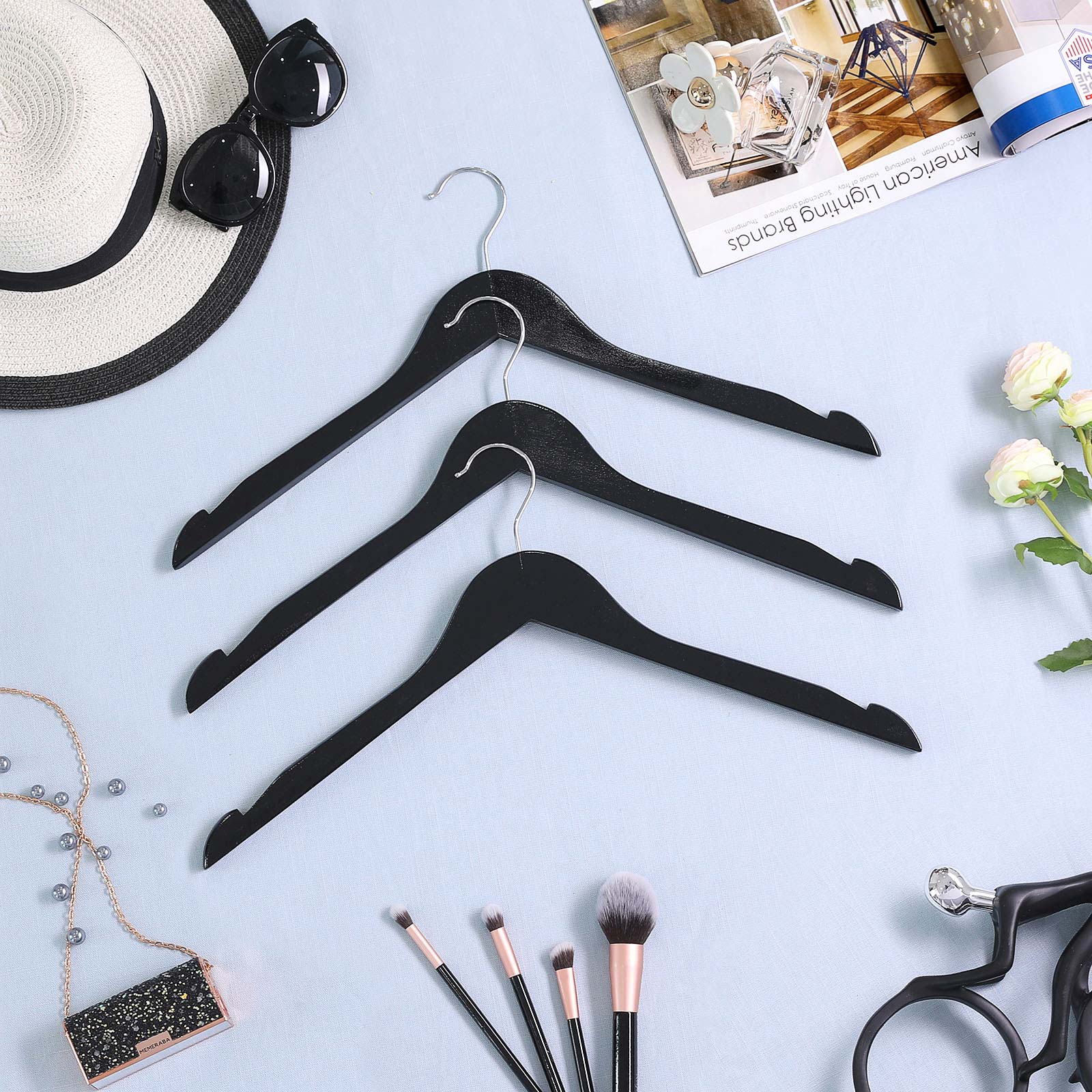 Kleerhangers - Massive Holzanhänger - Set von 20 - mit Kerben - Weiß