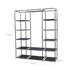 Kleiderschrank - Stoffgarderobe - 175 x 150 cm - Schwarz
