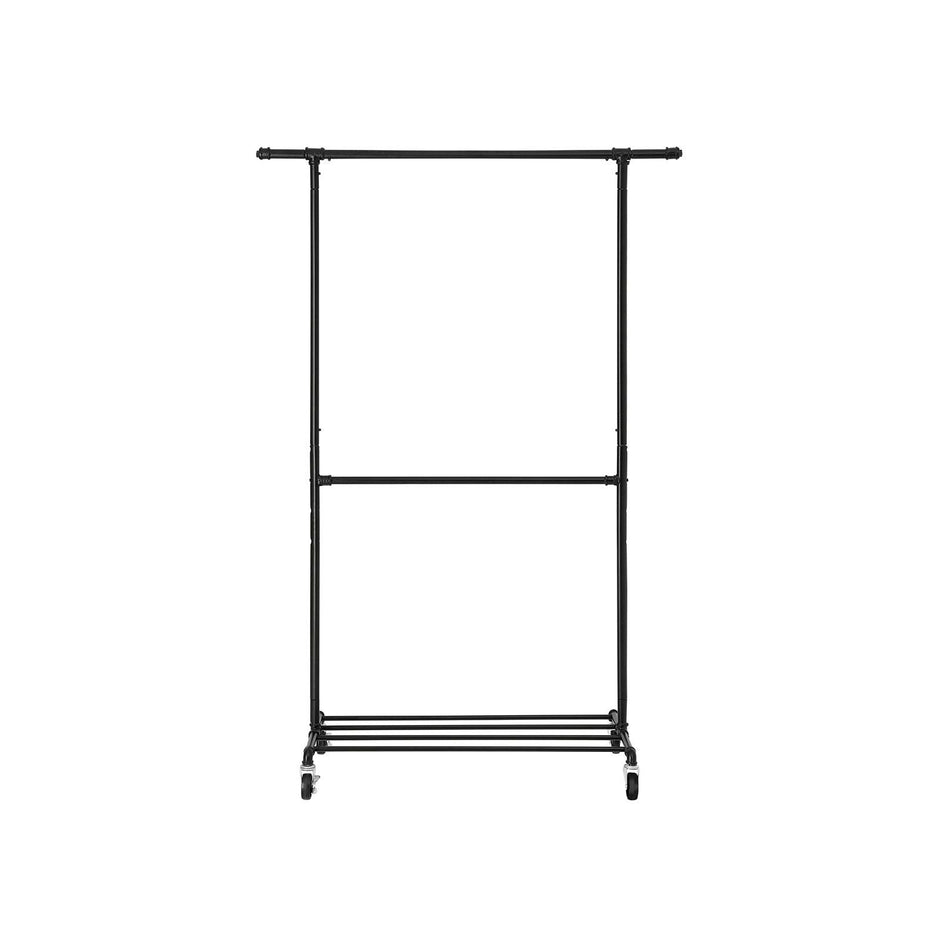 Kleidungsständer - Industrielles Design - auf Rädern - Abführbar bis zu 110 kg - schwarz