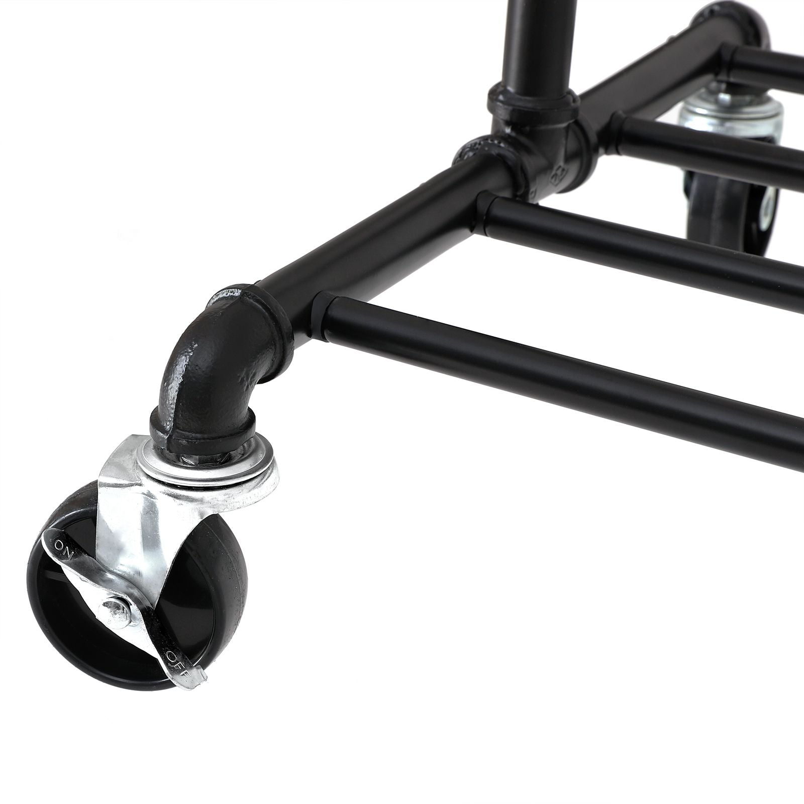 Kleidungsständer - Industrielles Design - auf Rädern - Abführbar bis zu 110 kg - schwarz