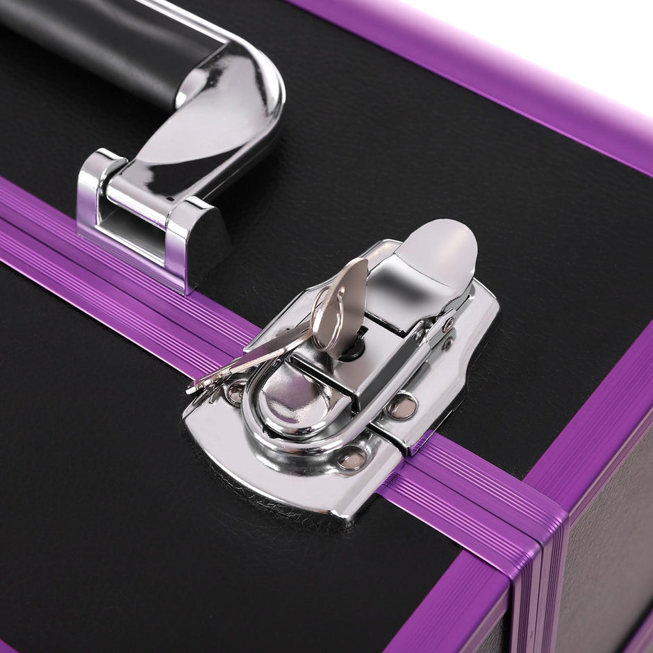 Make-up-Taschen-klein-schwarz & lila