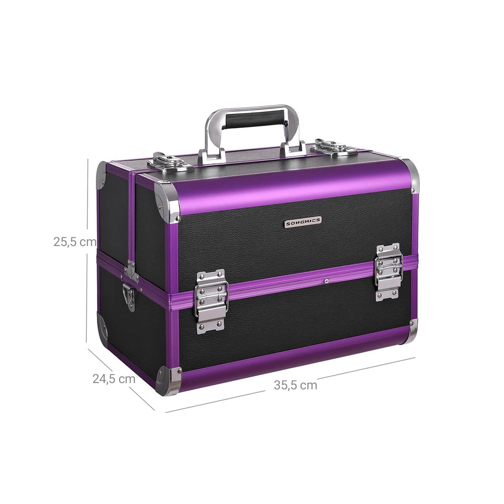 Make-up-Taschen-klein-schwarz & lila