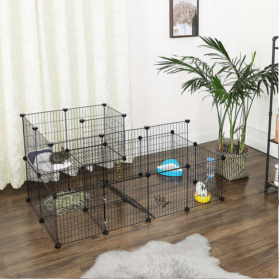 Tierkäfig - Kaninchenkäfig / Cavia Cage - Tierherz - Schwarz