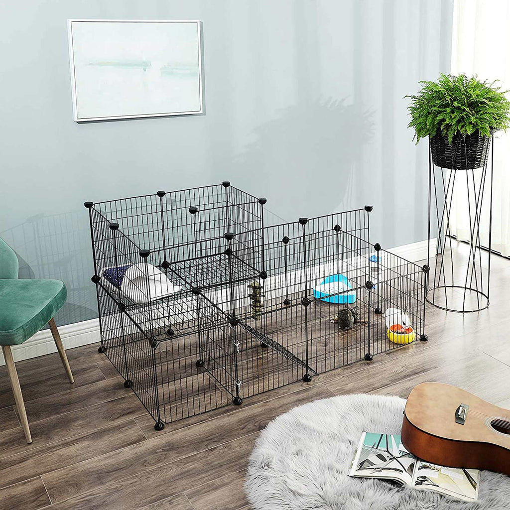 Tierkäfig - Kaninchenkäfig / Cavia Cage - Tierherz - Schwarz