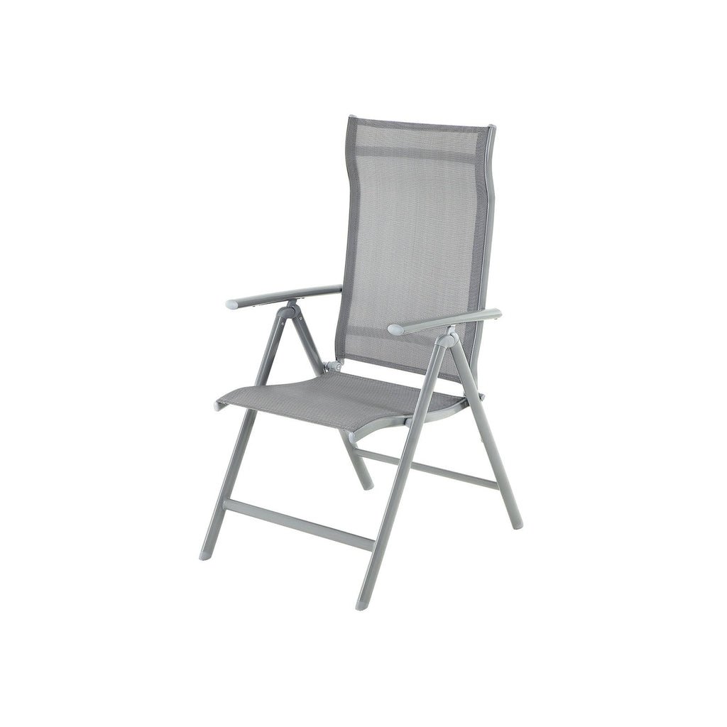 Gartenstuhl - Klappstuhl - Aluminiumrahmen - bis zu 150 kg Ladungskapazität - Grau