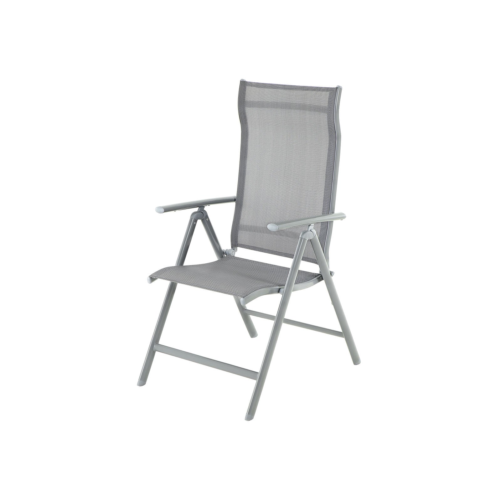 Gartenstuhl - Klappstuhl - Aluminiumrahmen - bis zu 150 kg Ladungskapazität - Grau