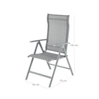 Gartenstuhl - Klappstuhl - Aluminiumrahmen - bis zu 150 kg Ladungskapazität - Grau