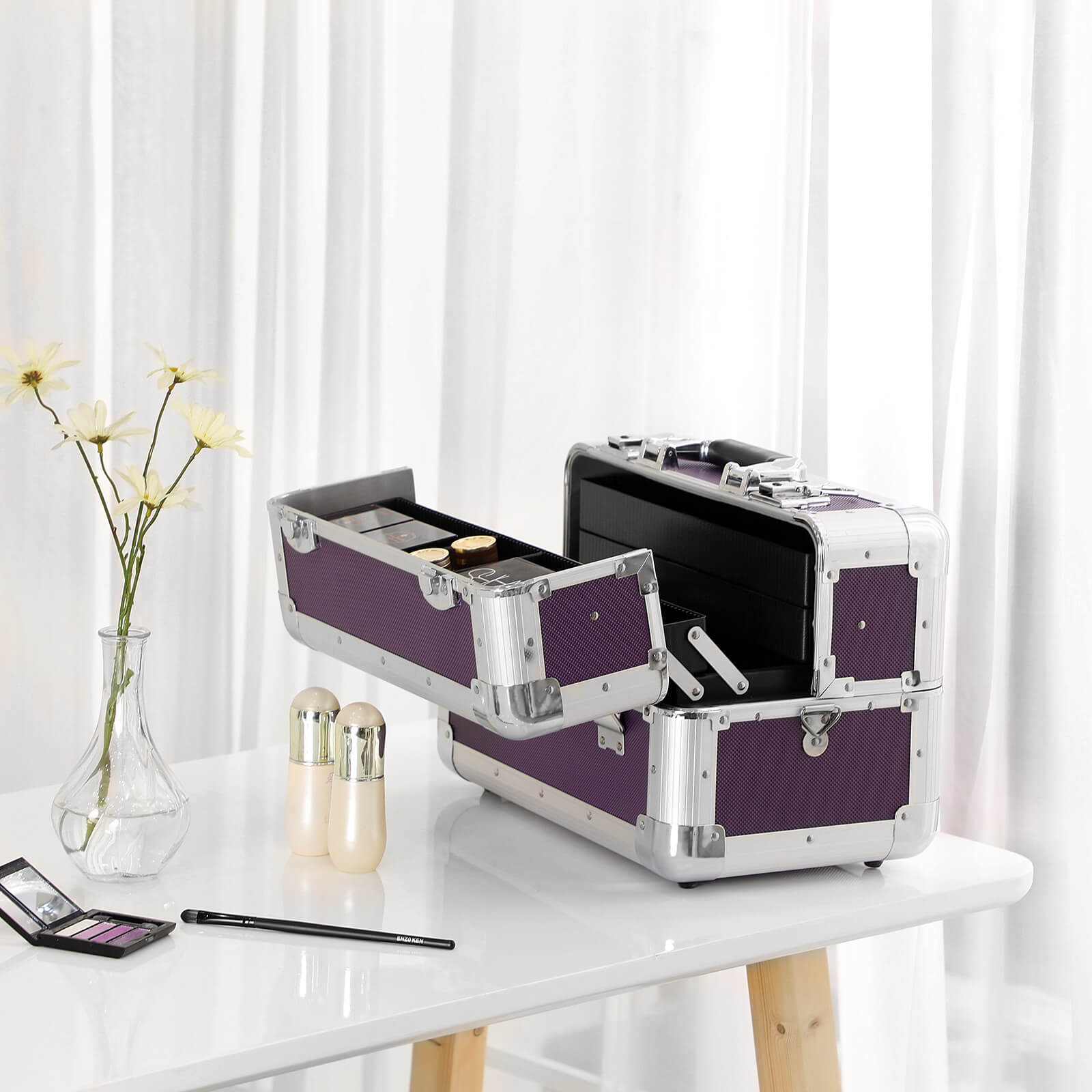 Make-up Case-Compact-Purpur
