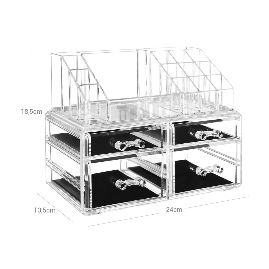 Make-up-Organisator-4-Schubladen transparent