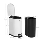 Müll - Stahlkosmetikbox - 10 l - mit innerem Eimer - Softclose - Weiß