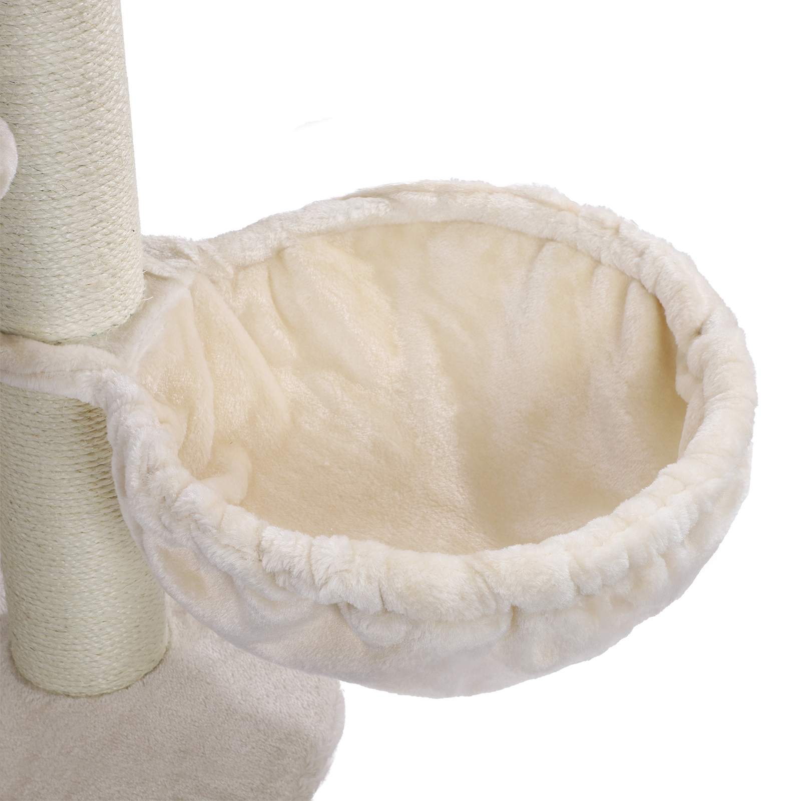 Kratzerpfosten - Kletterbaum - mit Plattform, Hängematte und Höhle - Creme