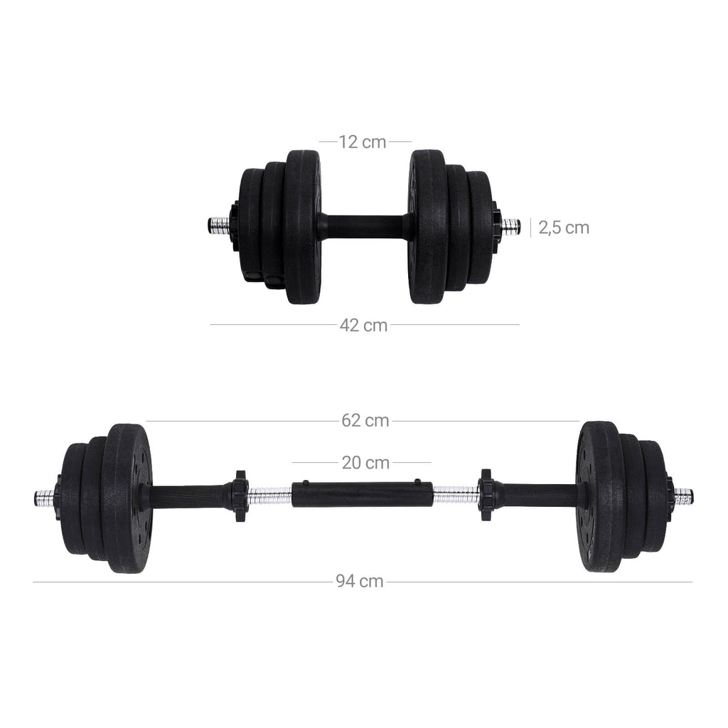 Halkerset - Verstellbare Hanteln - 20 kg / 30 kg - Kunststoff mit Stahlrohr