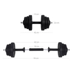 Halkerset - Verstellbare Hanteln - 20 kg / 30 kg - Kunststoff mit Stahlrohr
