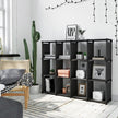 Würfelschrank - Bücherregal mit 12 Würfel - 105 x 30 x 140 cm - Schwarz